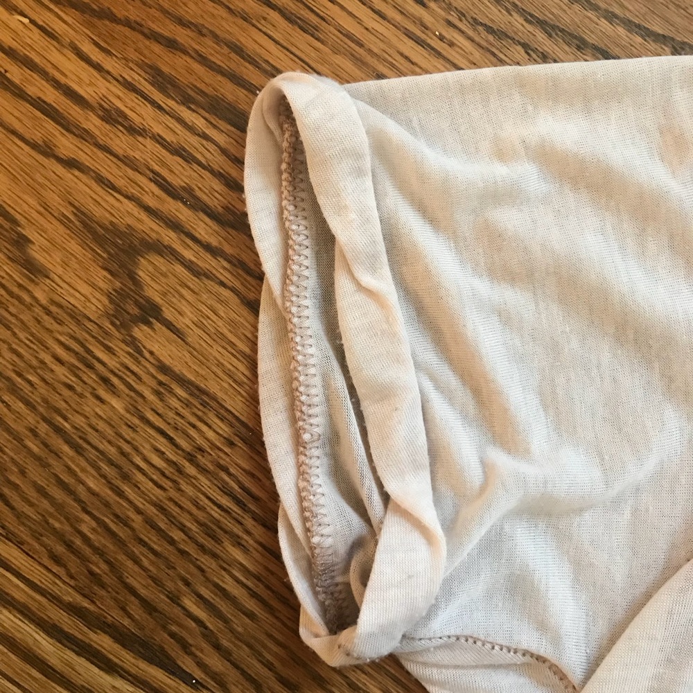 Free People Distressed Sheer Vneck Thin HighLowHem - Picture 3 of 6